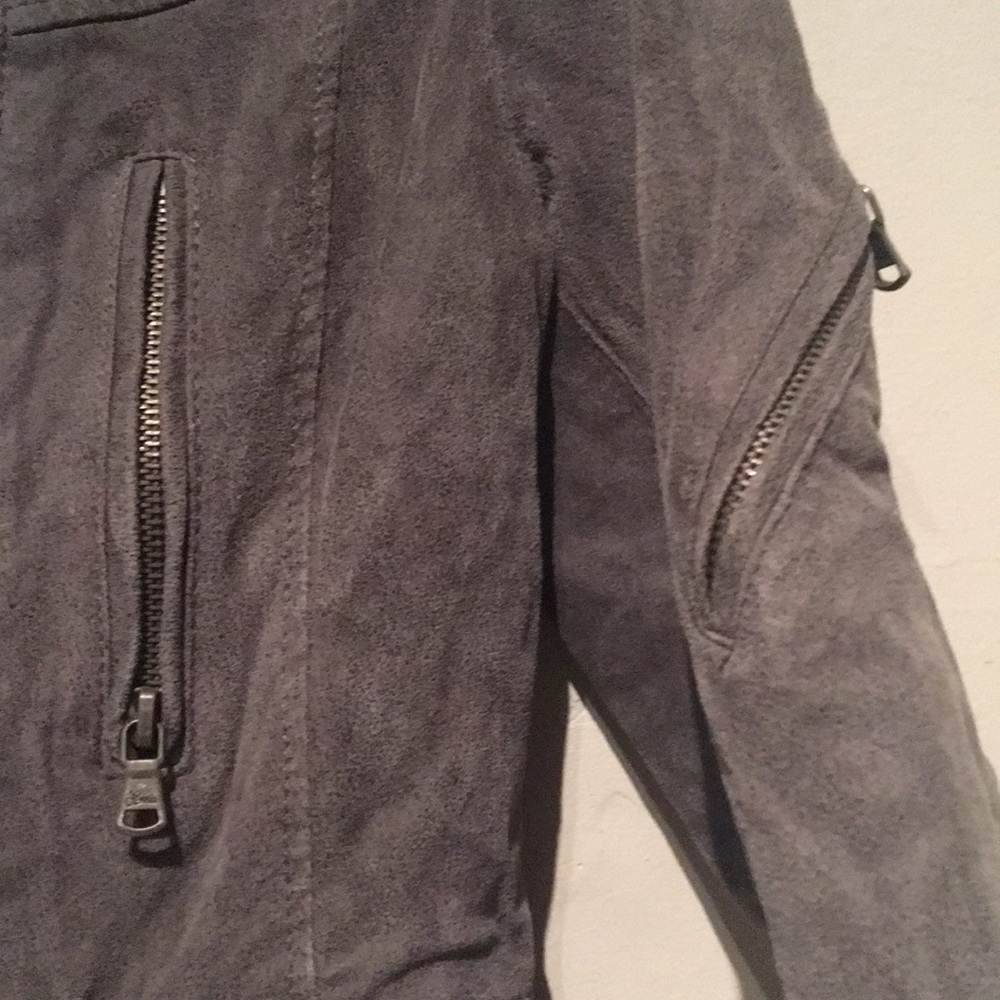 Levi’s Grey Suede Leather Moto Jacket - Picture 5 of 6